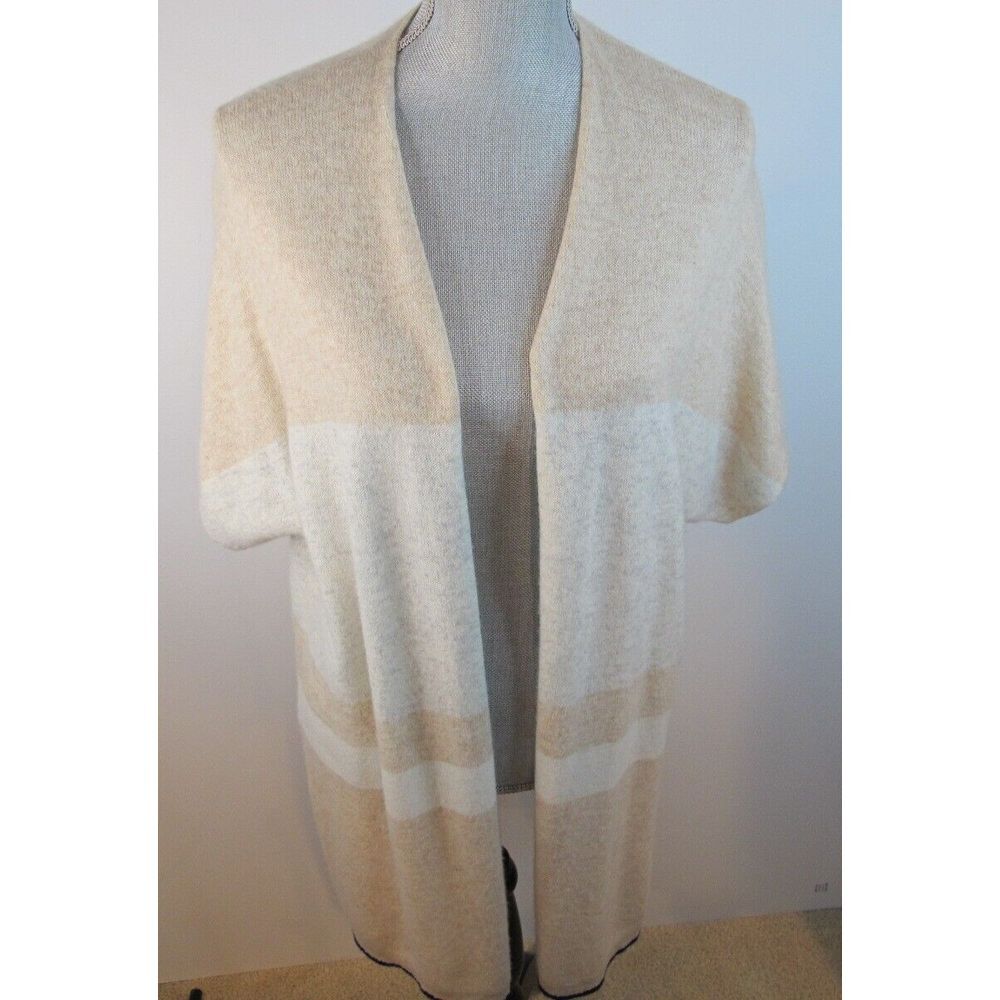 Women's Small In Cashmere Short Sleeve Drape Front Cardigan‎ 100% Cashmere